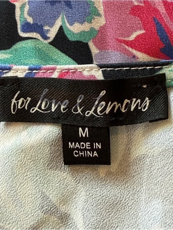 For Love & Lemons Morgan Floral Slip Dress M Cowl Neck Satin Midi 25259 - Picture 9 of 12